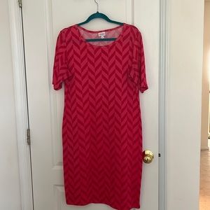 Pink herringbone bodycon Julia dress